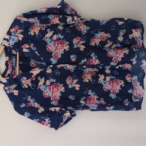 Modcloth button up blouse NWT XL - equestrian and floral theme